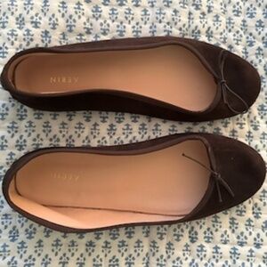 Aerin Chocolate Suede Ballet Flats- Size 39.5- Fits like a US 9